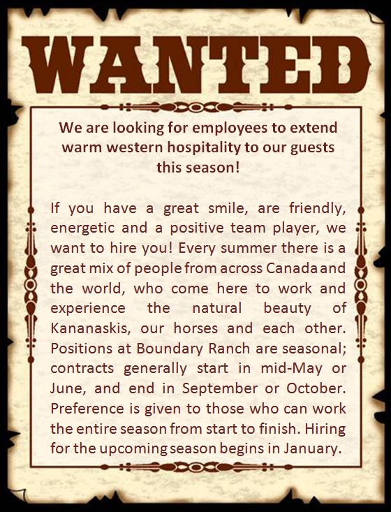 Wanted Poster for Employees